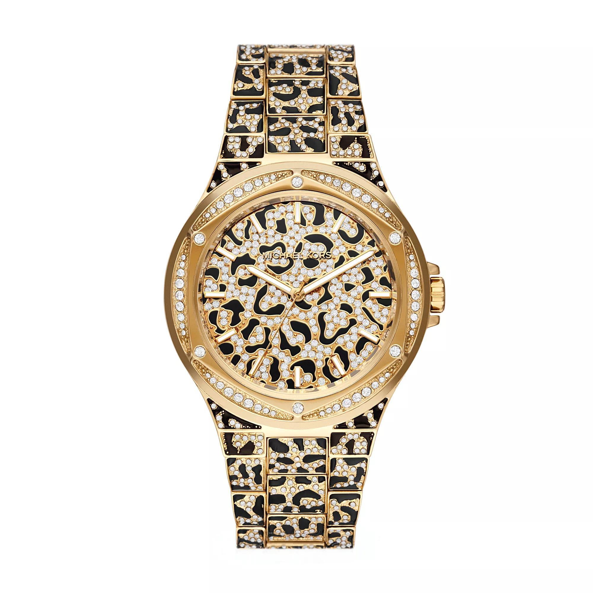 Michael Kors Lennox Three Hand and Stainless Steel Watch Gold Tone