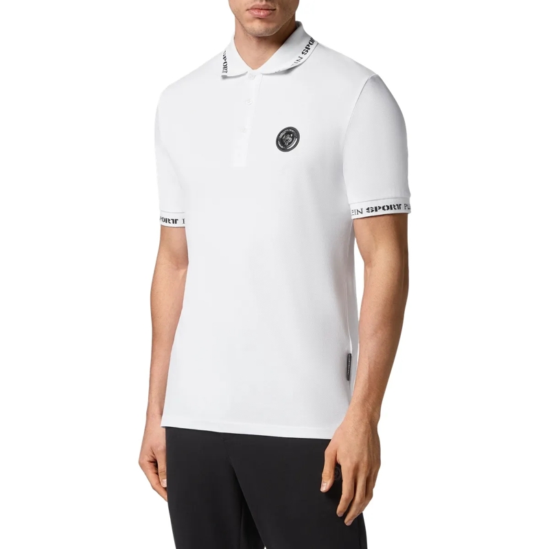 Plein Sport Top Poloshirt Tiger weiss