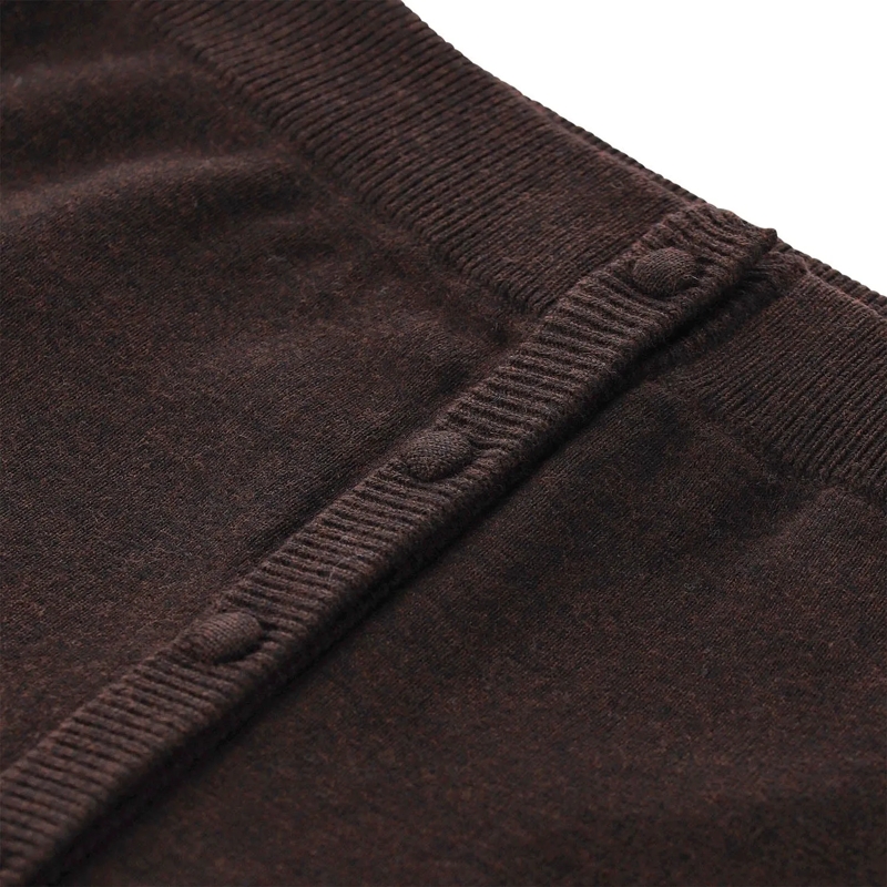 Victoria Beckham Maxirok Midirock aus Merinowolle Dunkelbraun(Image 4)