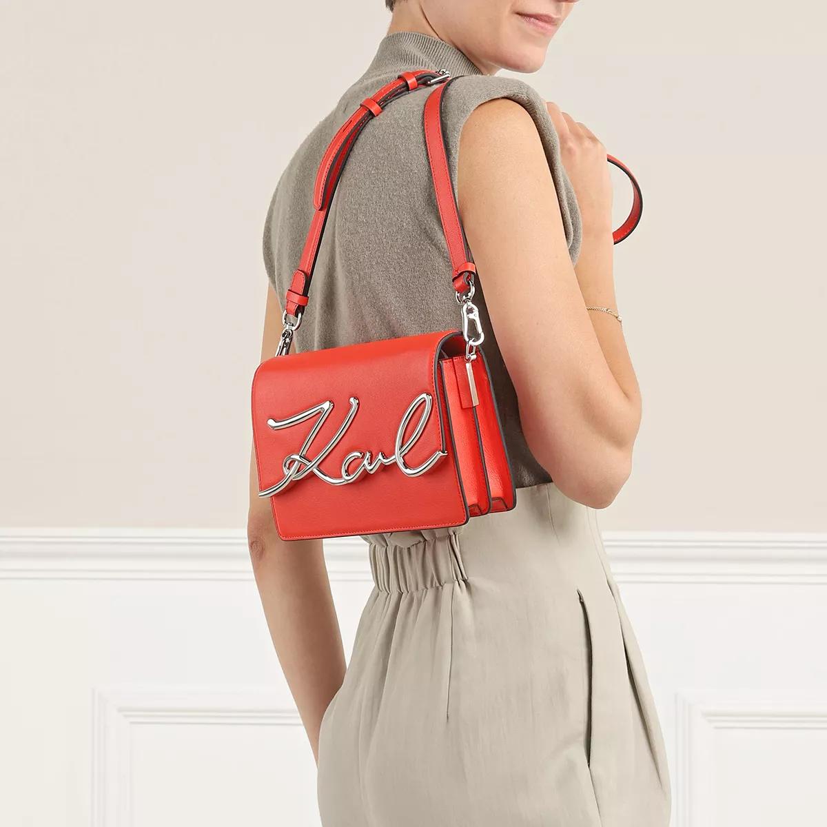 Karl Lagerfeld Signature Md Shoulderbag Poppy Red Sac bandouli re