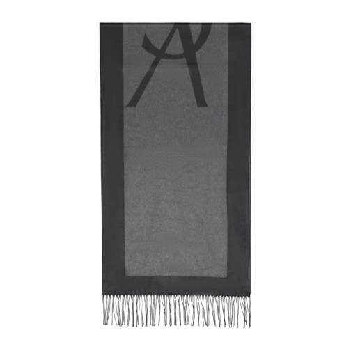 Saint Laurent Leichter Schal Dark Gray Silk Scarf Grey