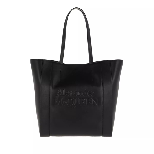 Alexander McQueen Signature Tote Bag Leather Black Boodschappentas