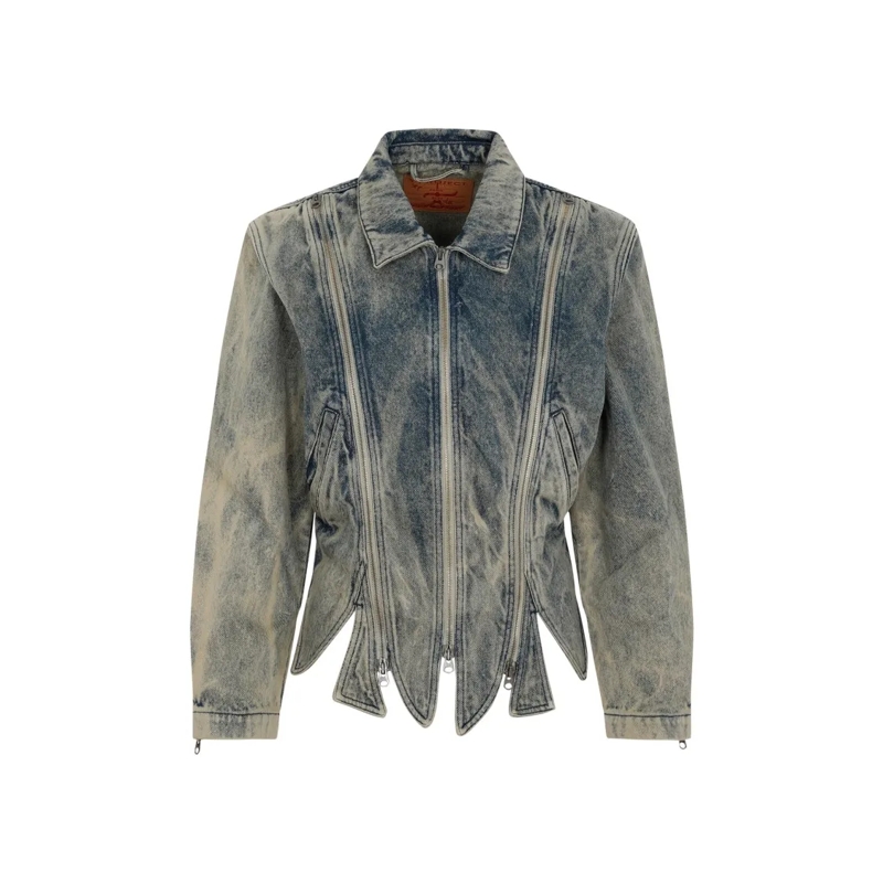 Paris Best Veste en jean Vintage Beige Tudor Zip Denim Jacket Blue