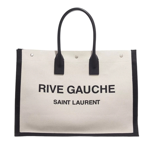 Saint Laurent Rive Gauche Large Shopper Greggio Nero Shoppingväska