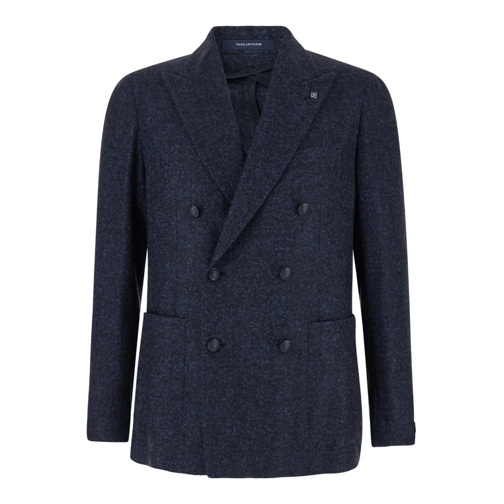 Tagliatore Blazer Montecarlo' Blue Double-Breasted Jacket In Wool Bl Blue