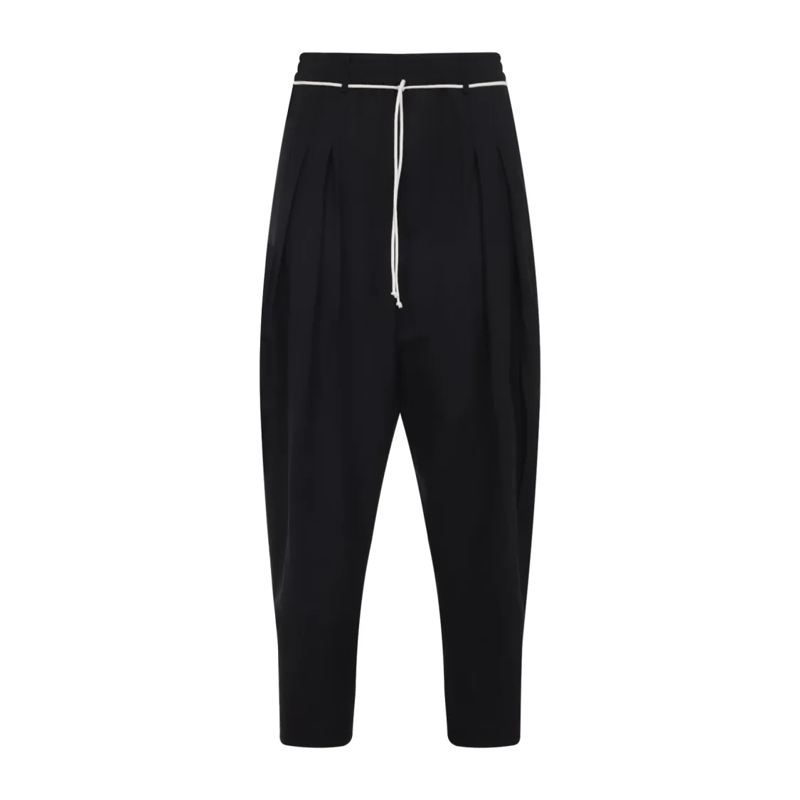 Mordecai Pantalon de costume Tapered Black Trousers With Pleated Front Black