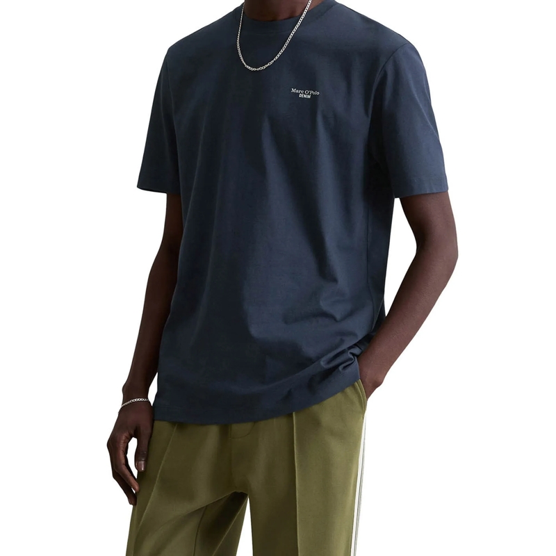 Marc O´Polo Hemd T-Shirt, SSL, Logo Print, Doubl 2er Pack blau(Image 7)