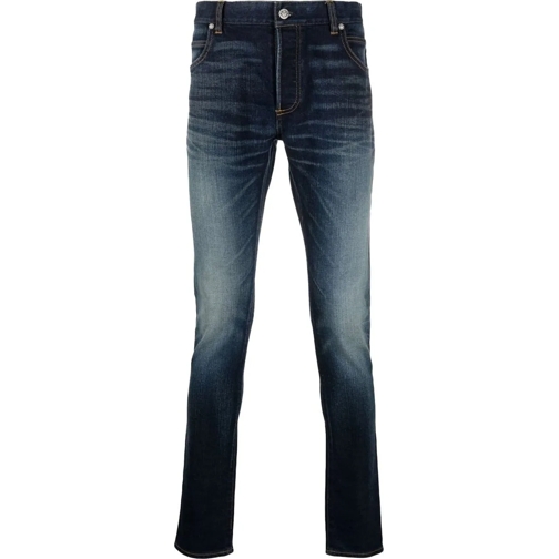 Balmain  Slim Fit B Logo Faded Jeans blau