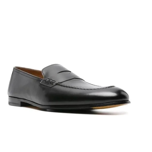 Doucal's Black Calf Leather Loafer Black Loafer