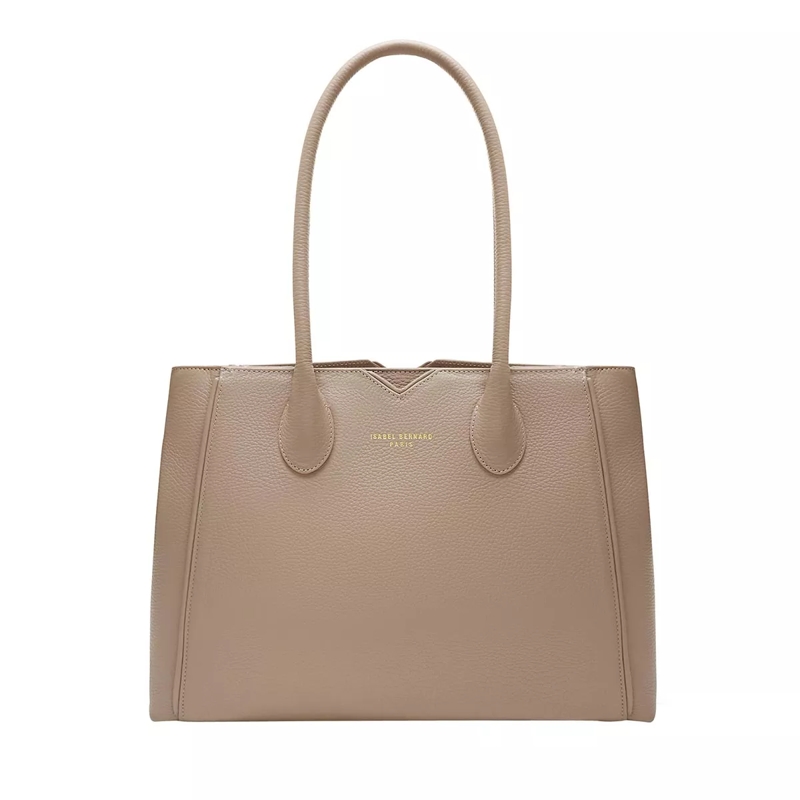 Isabel Bernard Sac d'affaires Honoré Cloe Taupe Calfskin Leather Handbag