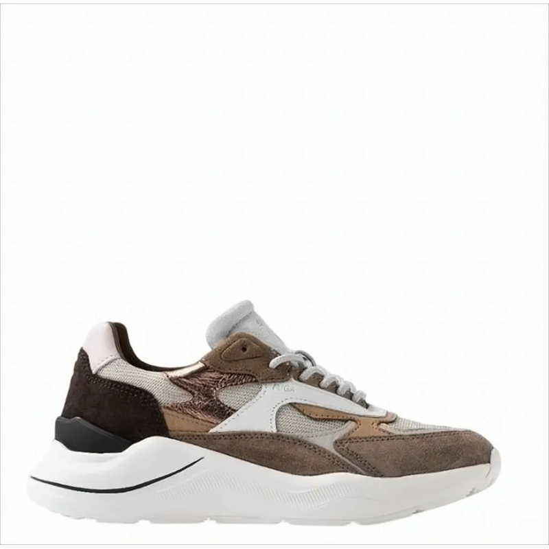 D.A.T.E Low-Top-Sneaker Fuga Dragon Sneakers With Bronze Accents White
