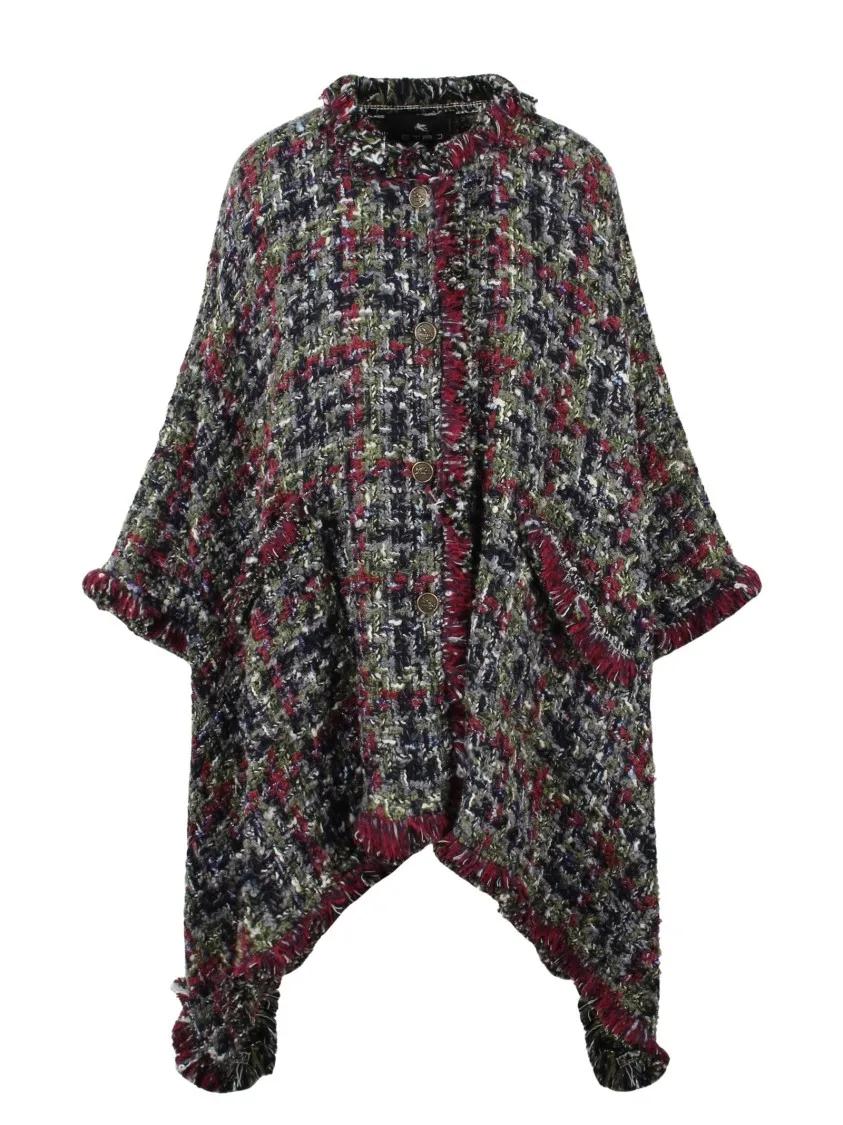 Etro - Multicolor Tweed Poncho - Größe ONE SIZE - bunt