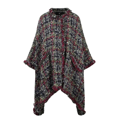 Etro Umhang Multicolor Tweed Poncho Multicolor