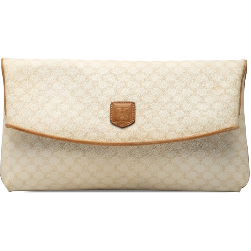 Celine Clutch Macadam Coated Canvas Clutch braun