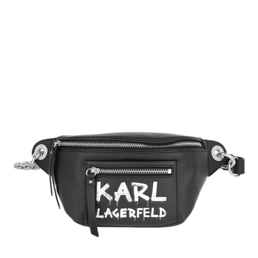 Karl Lagerfeld Soho Graffiti Belt Bag Black White Borsa da cintura