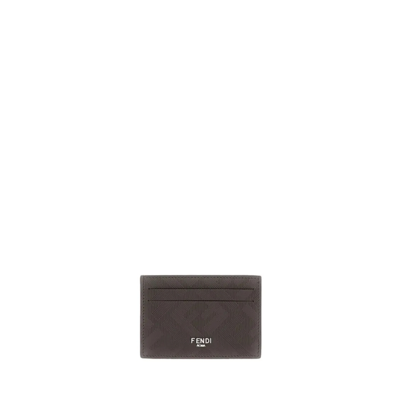Fendi Portemonnee Slim Cardholder In Fendi Shadow Leather Black