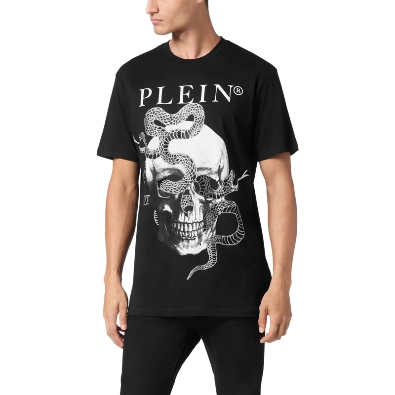 Philipp Plein T-Shirt T-Shirt Snake Mit Schmucksteinen schwarz(Image 2)