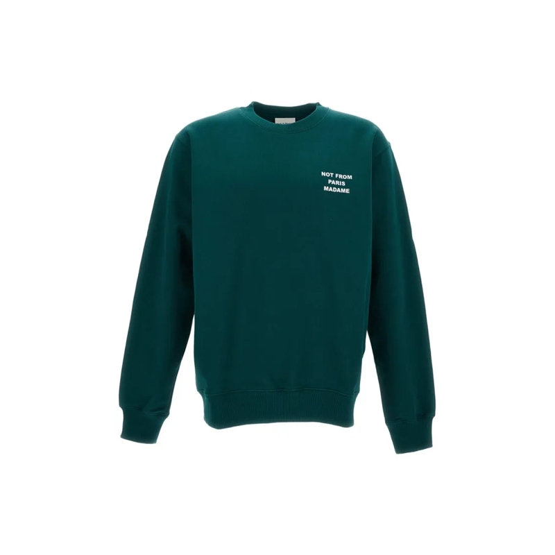 Drôle De Monsieur  Slogan Crewneck Sweatshirt Green