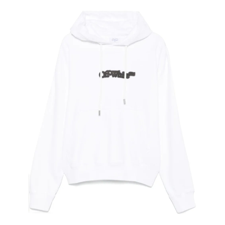 Off-White Arrows Motif Hooded Sweatshirt With Pouch Pocket White