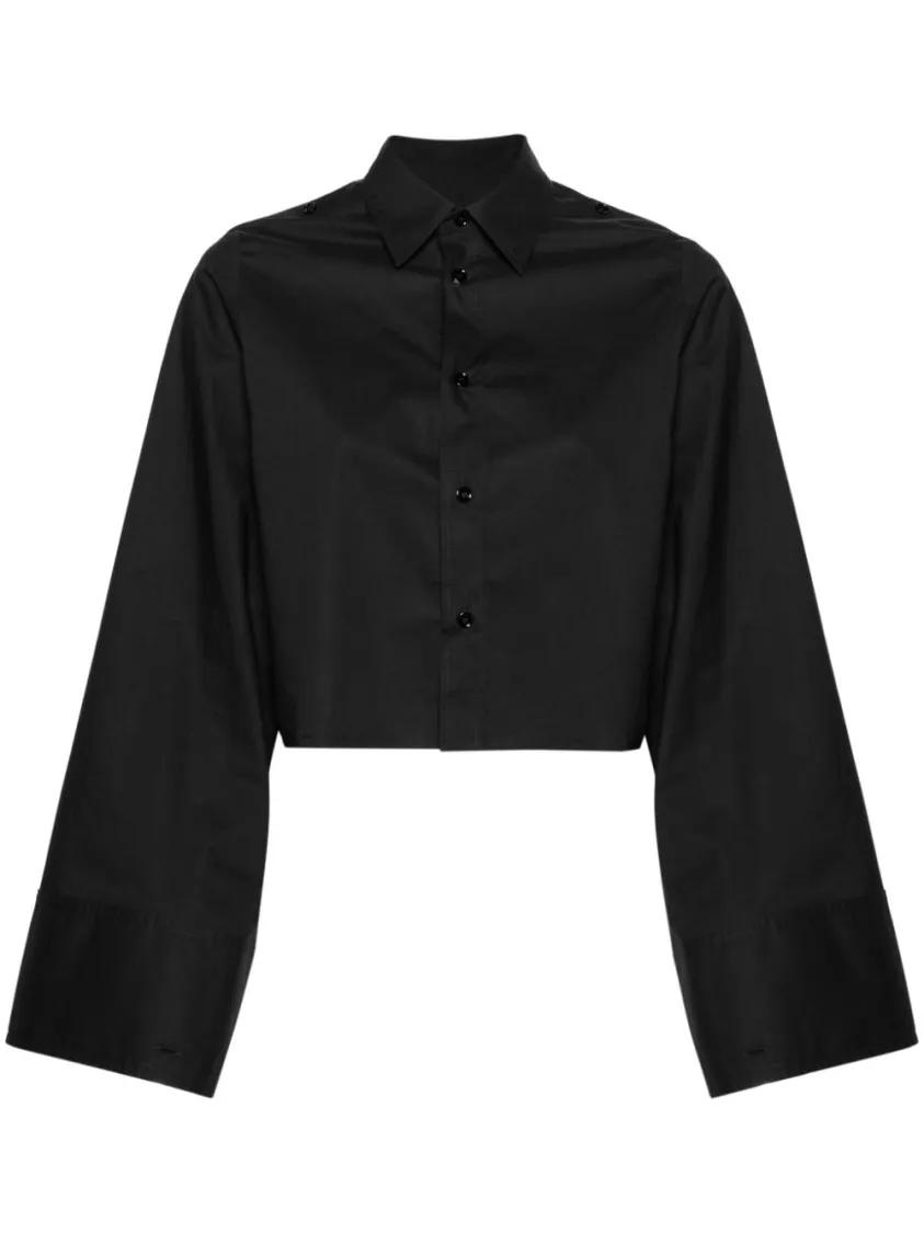 MM6 Maison Margiela - Cotton Crop Shirt - Größe 38 - schwarz