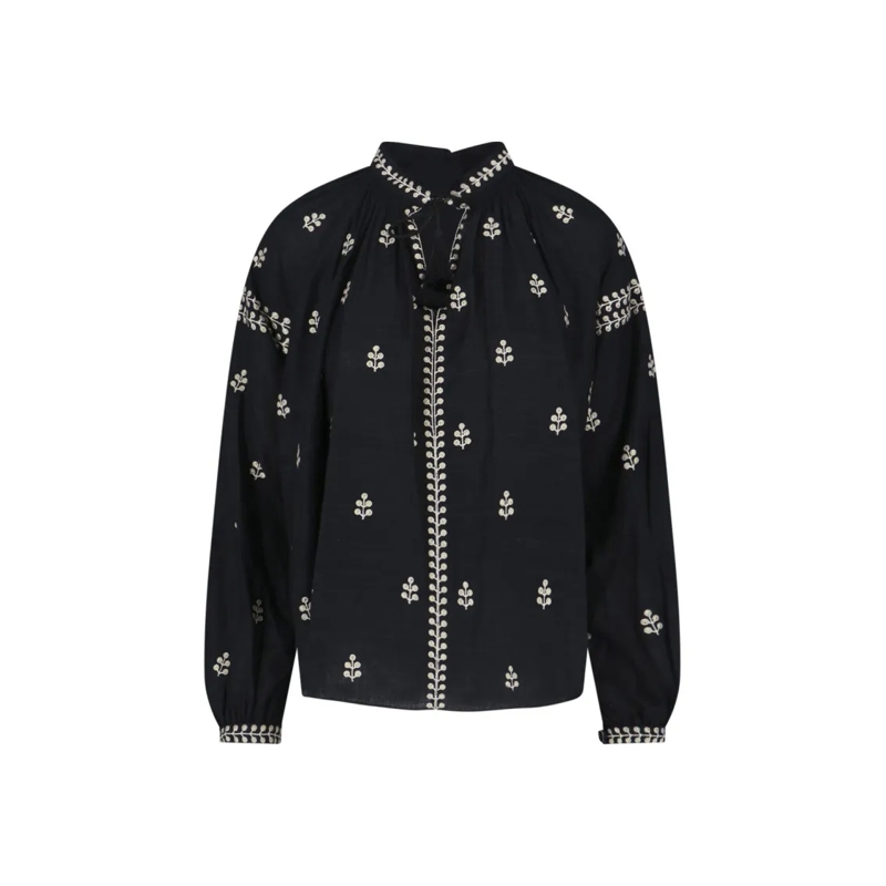 Isabel Marant Chemise Tailored Black Shirt With Pointed Collar Black