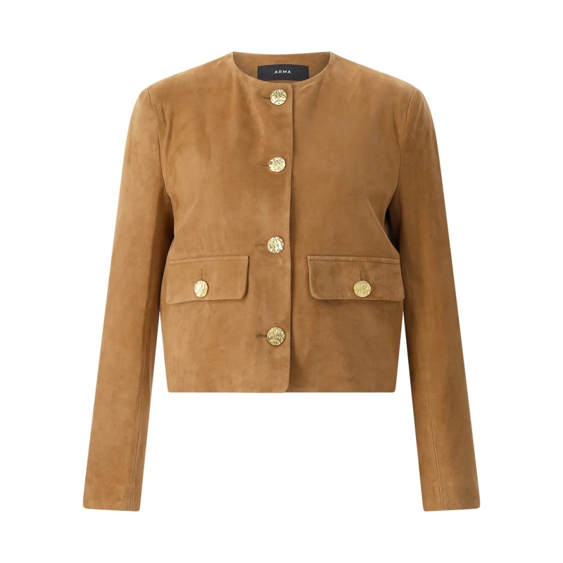 Arma Übergangsjacke Jacke Lorenne aus Veloursleder braun