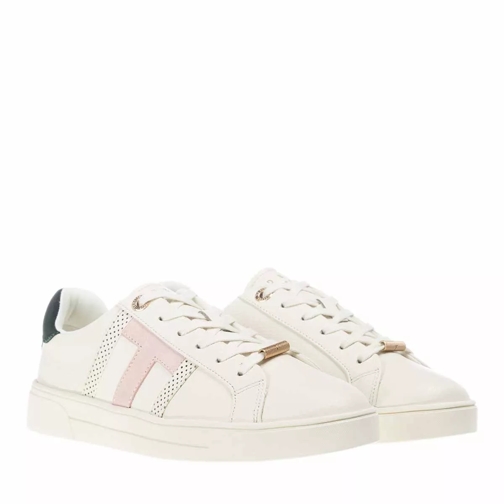 Ted Baker Ottolo Perforated T Detail Trainer Ivory låg sneaker