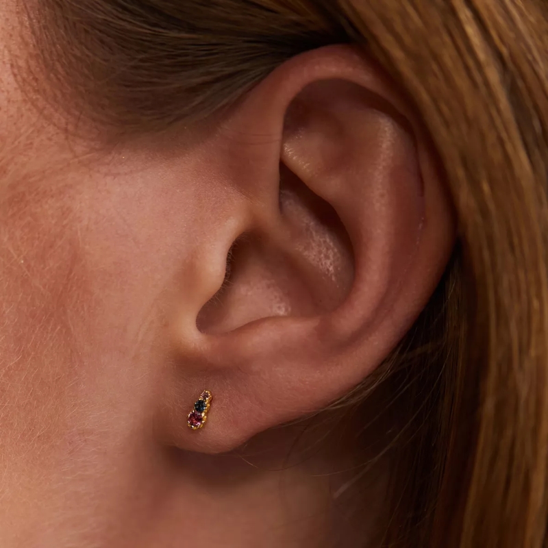 Anna + Nina Ohrstecker Single Eclectic Anna Stud Earring Multicolor (Image 2)
