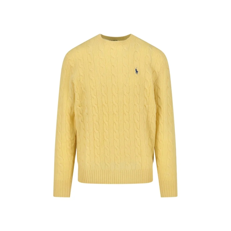 Polo Ralph Lauren Pullover Cable-Knit Logo Sweater – Yellow Yellow