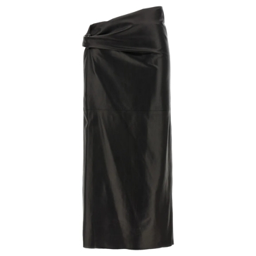 スカート A FERRETTI Plonge nappa skirt Alberta Ferretti Plongé Nappa Skirt Black | Lederröcke