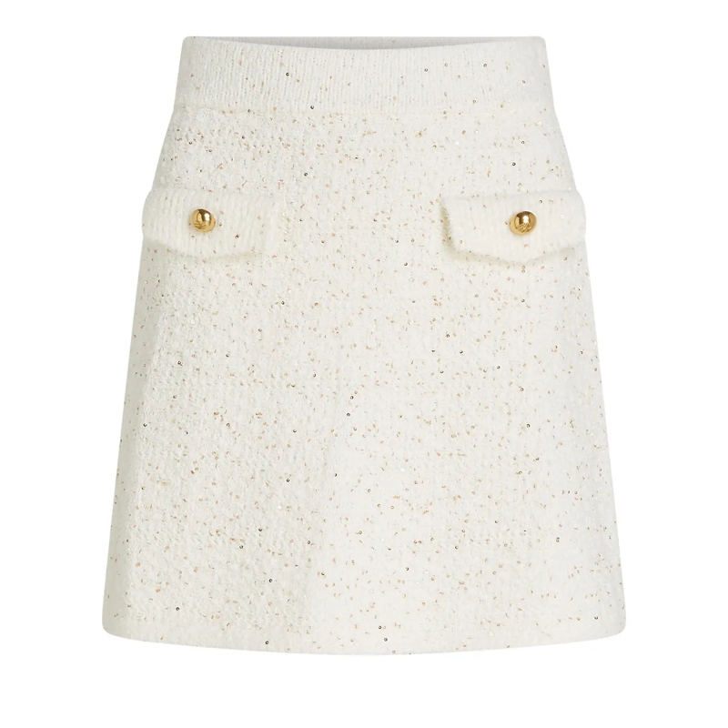 Karl Lagerfeld Minirock Bouclé-Strickrock Rock beige