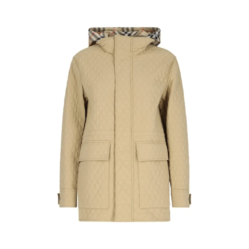 Burberry  Technical "Check" Jacket – Beige Neutrals