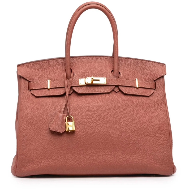 Hermès Tote Togo Birkin Retourne 35 rose