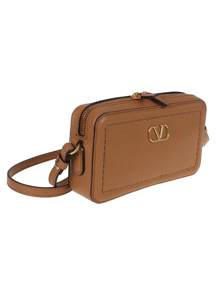 Valentino Hobo bags Grained Calfskin Mini Camera Case in bruin