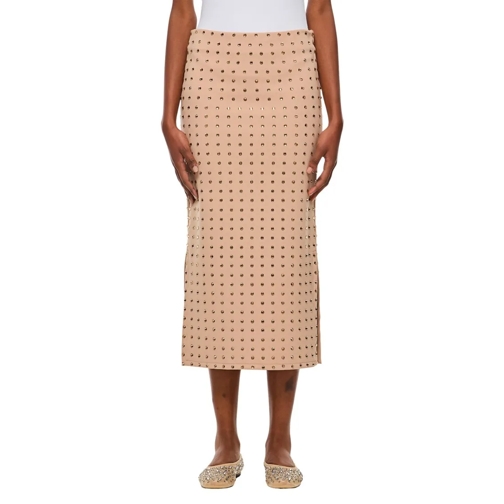 Sportmax Midi-Röcke Nome Crystal Lycra Midi Skirt Neutrals