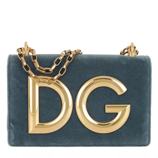 Dolce&Gabbana DG Girls Crossbody Bag Velvet Azzuro/Petrolio Sac à bandoulière