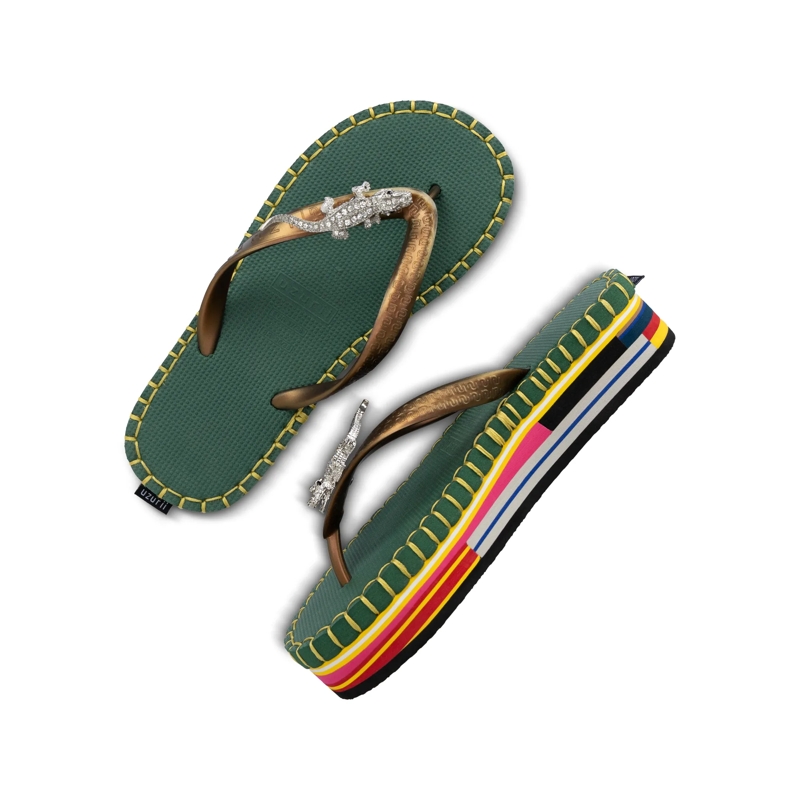 UZURII Flip Flops flip flop Crocodile Colorful Army dunkel-grün(Image 4)