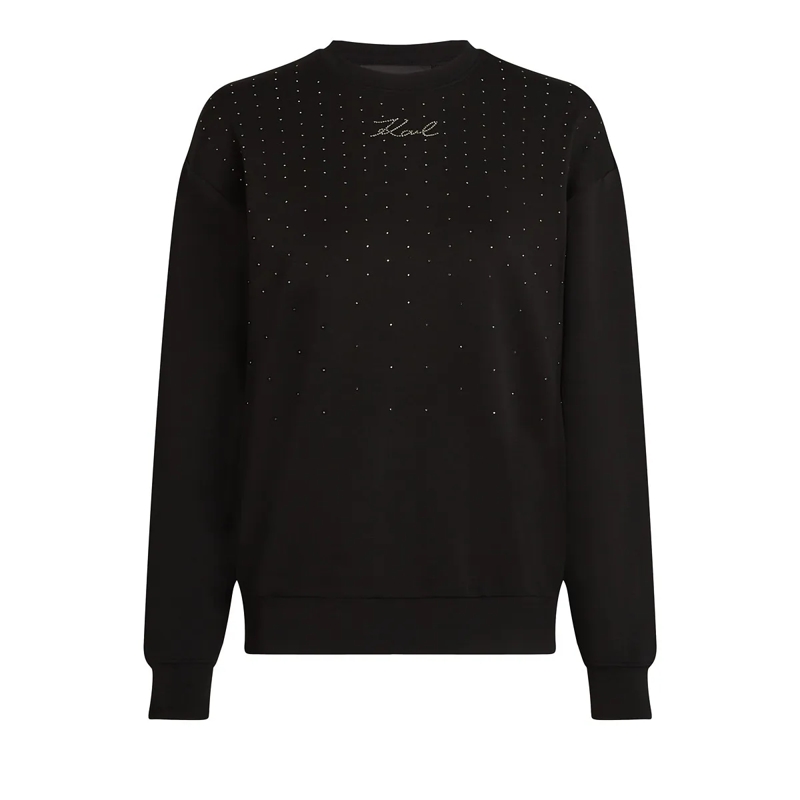 Karl Lagerfeld  Sweatshirt mit Strass schwarz
