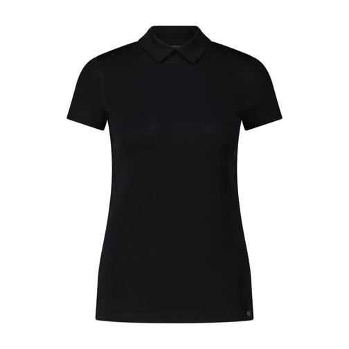 Marc Cain Top T-Shirt mit Hemdkragen Schwarz