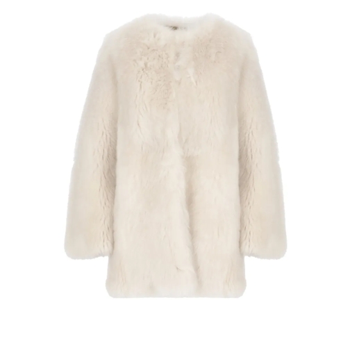 Fabiana Filippi Ivory Shearling Coat Neutrals 