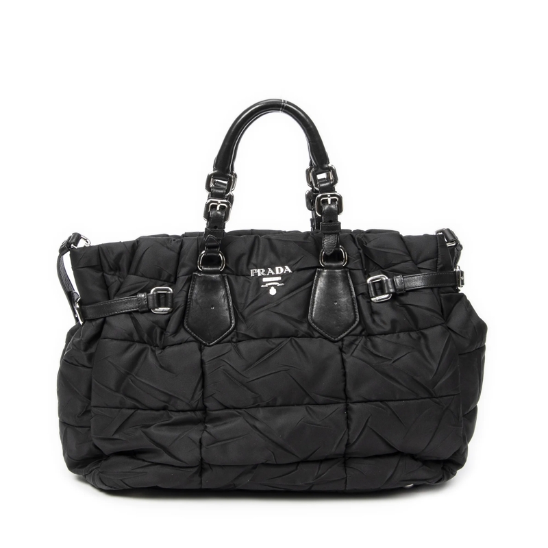 Prada Crossbody Bag Convertible Shopper Tote schwarz