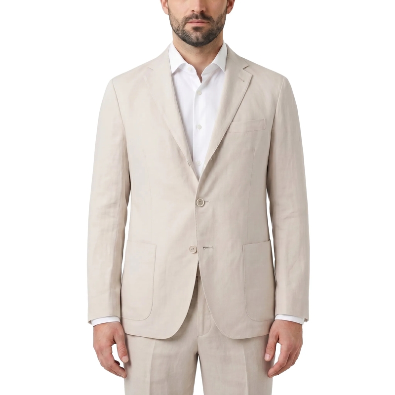 Eleventy Anzugjacke Anzugsakko aus Leinen-Mix beige(Image 7)