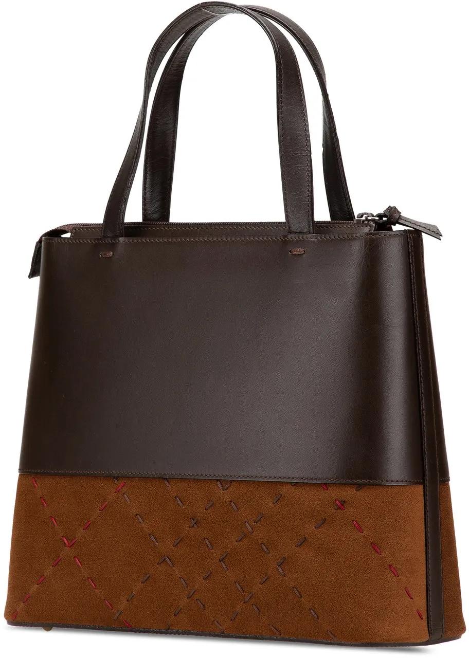 Thumbnail - Burberry Shopper - Leather and Suede Stitch Tote - Gr. unisize - in Braun - für Damen