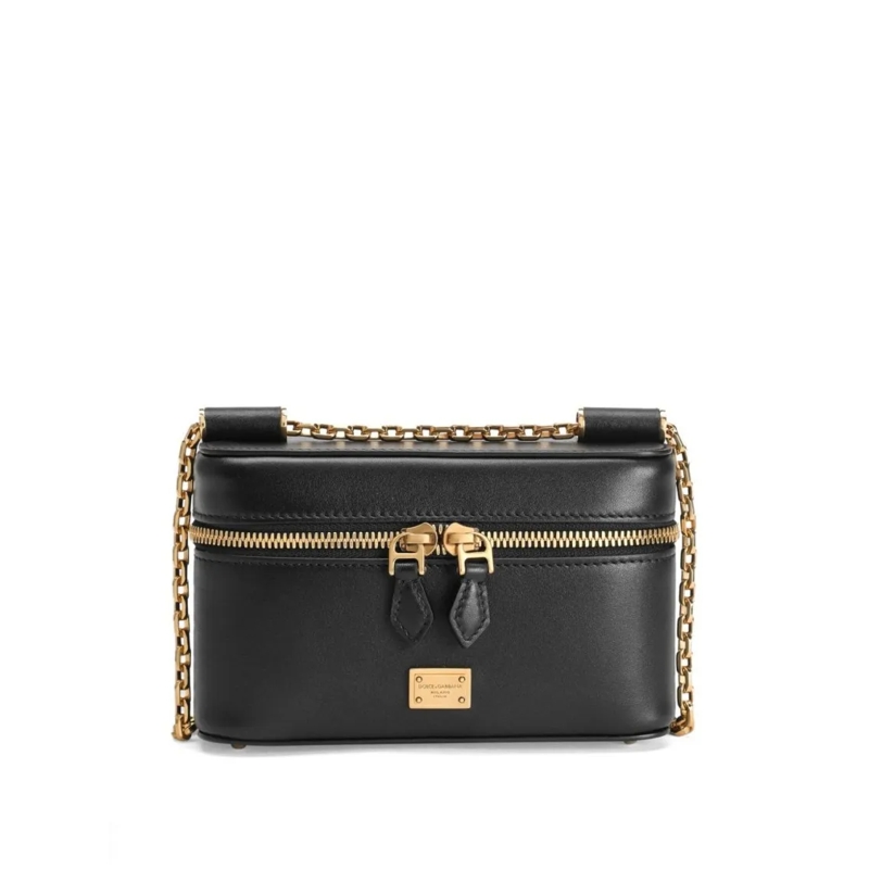 Dolce&Gabbana Schultertasche Crossbody Bag In Black Plongè Calf Leather Black