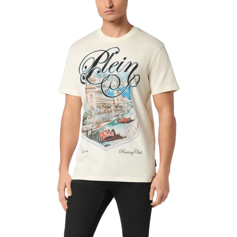 Philipp Plein T-Shirt T-Shirt Racing Mit Schmucksteinen weiss(Image 3)