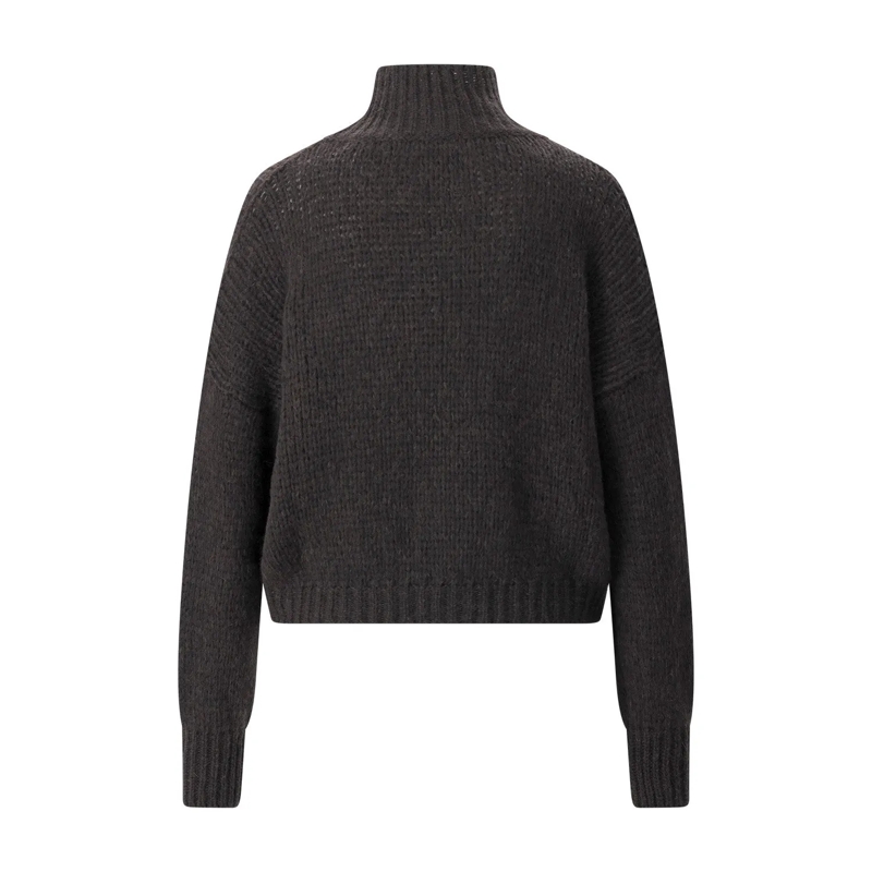 Roberto Collina Pull à col roulé Strickpullover aus Alpaka-Mix grau(Image 5)