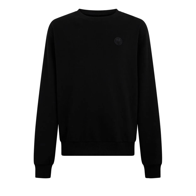 Plein Sport T-Shirt Fleece Round Neck Sweatshirt 3D Tiger schwarz