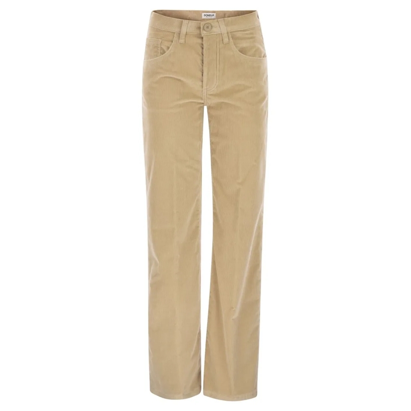 Dondup Jeans Jacklyn - Wide-Leg Corduroy Trousers Neutrals