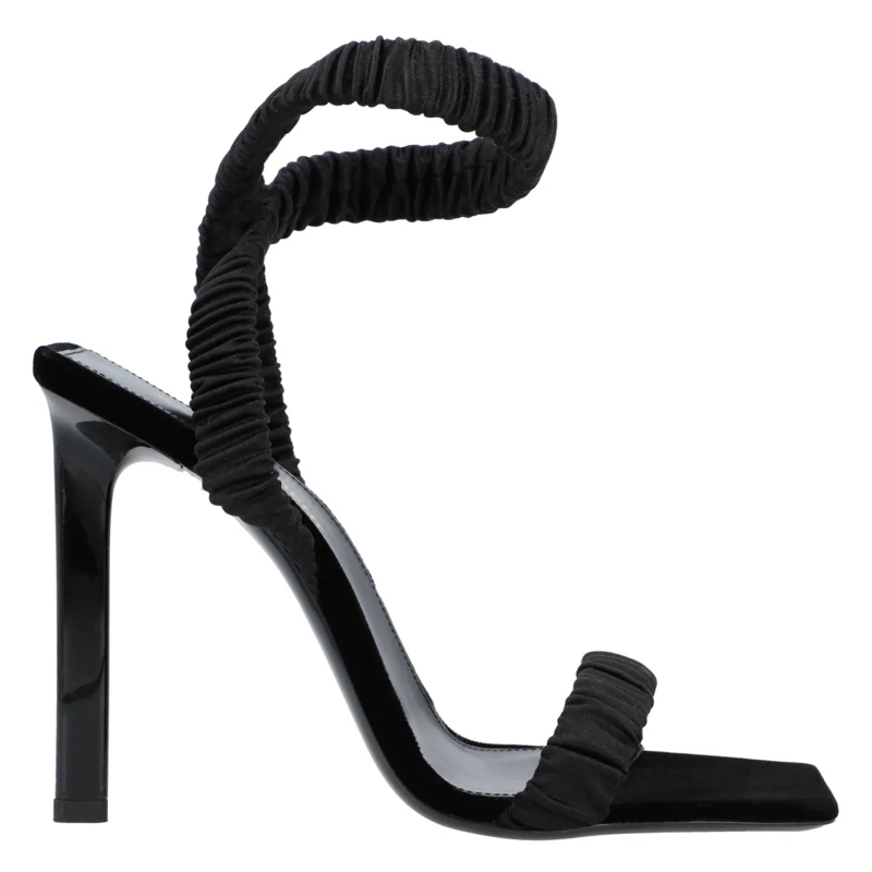 Saint Laurent Sandalen Pam Sandals In Satin Crepe Black Black