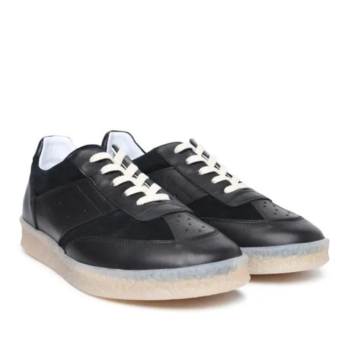 MM6 Maison Margiela Black Leather Sneakers Black Low-Top Sneaker